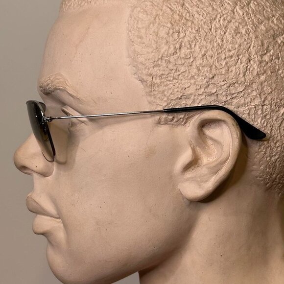 Vintage Ray-Ban Silver Gradient Grey Caravan Square Aviator Sunglasses Unisex - Picture 2 of 6